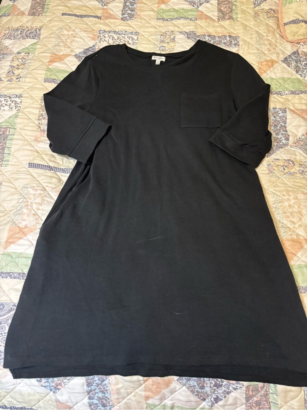 love, Fire Black Midi Dress with Pocket